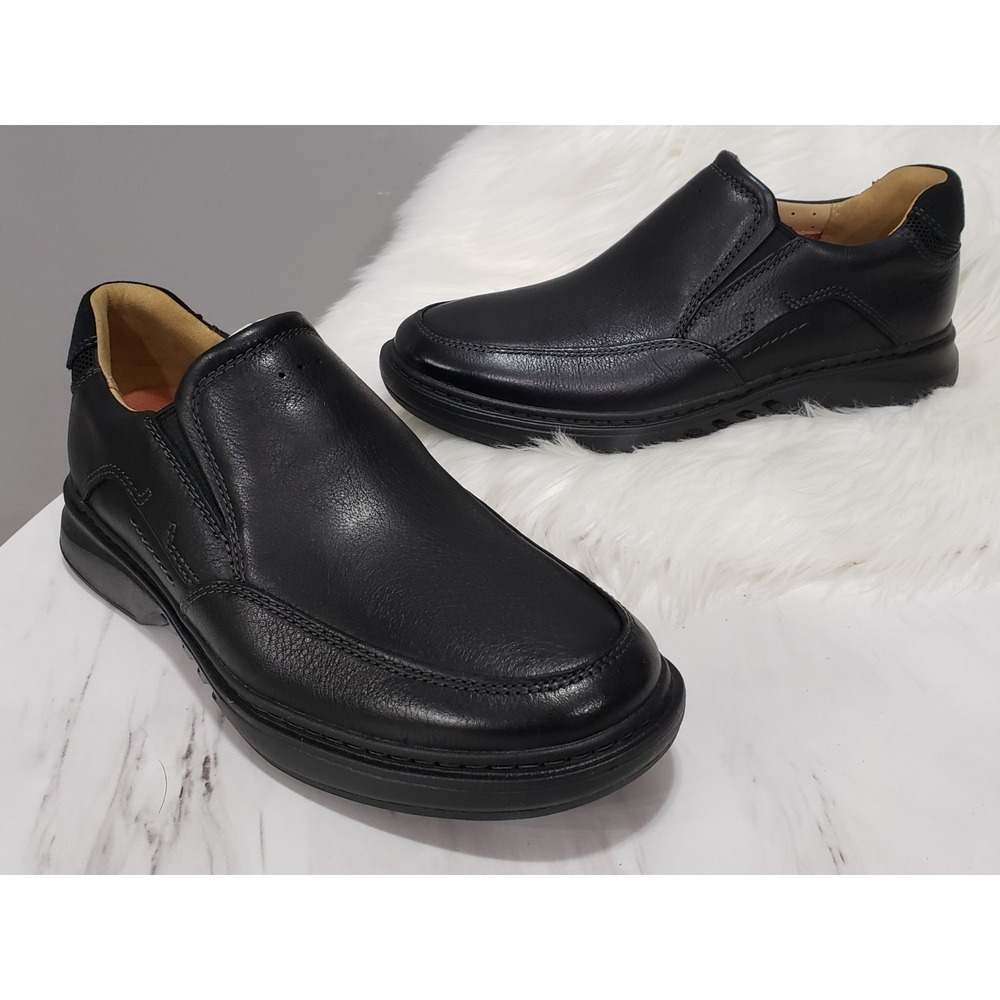 NEW NO BOX SIZE 8.5 Clarks Un Briley Step Black Leather Casual Loafer Shoe Men's